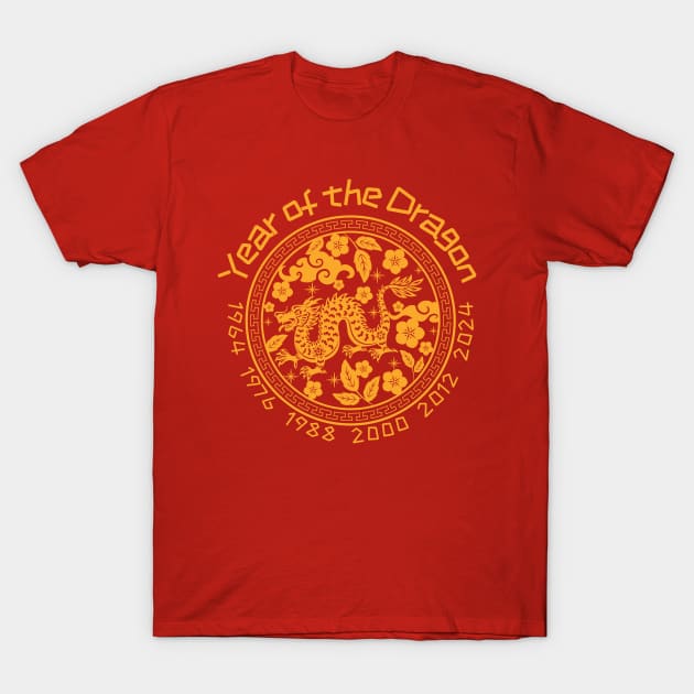 Chinese Year of the Dragon Zodiac T-Shirt by soulfulprintss8